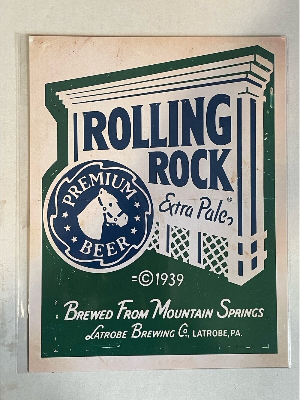 Rolling Rock Extra Pale Brewing Beer PRINT 8.5X11 Ad Sign Bottle Vintage Style